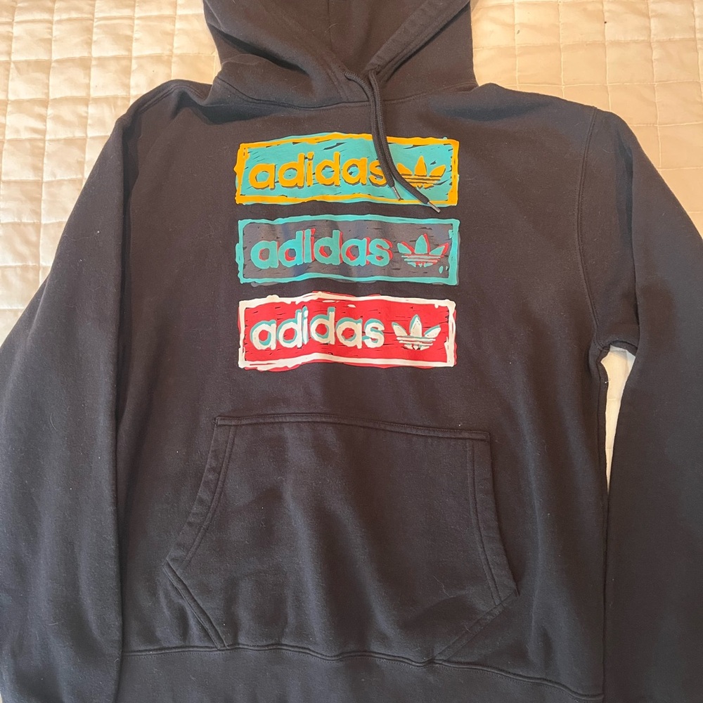 Adidas Men's Multicolor Logo Hoodie